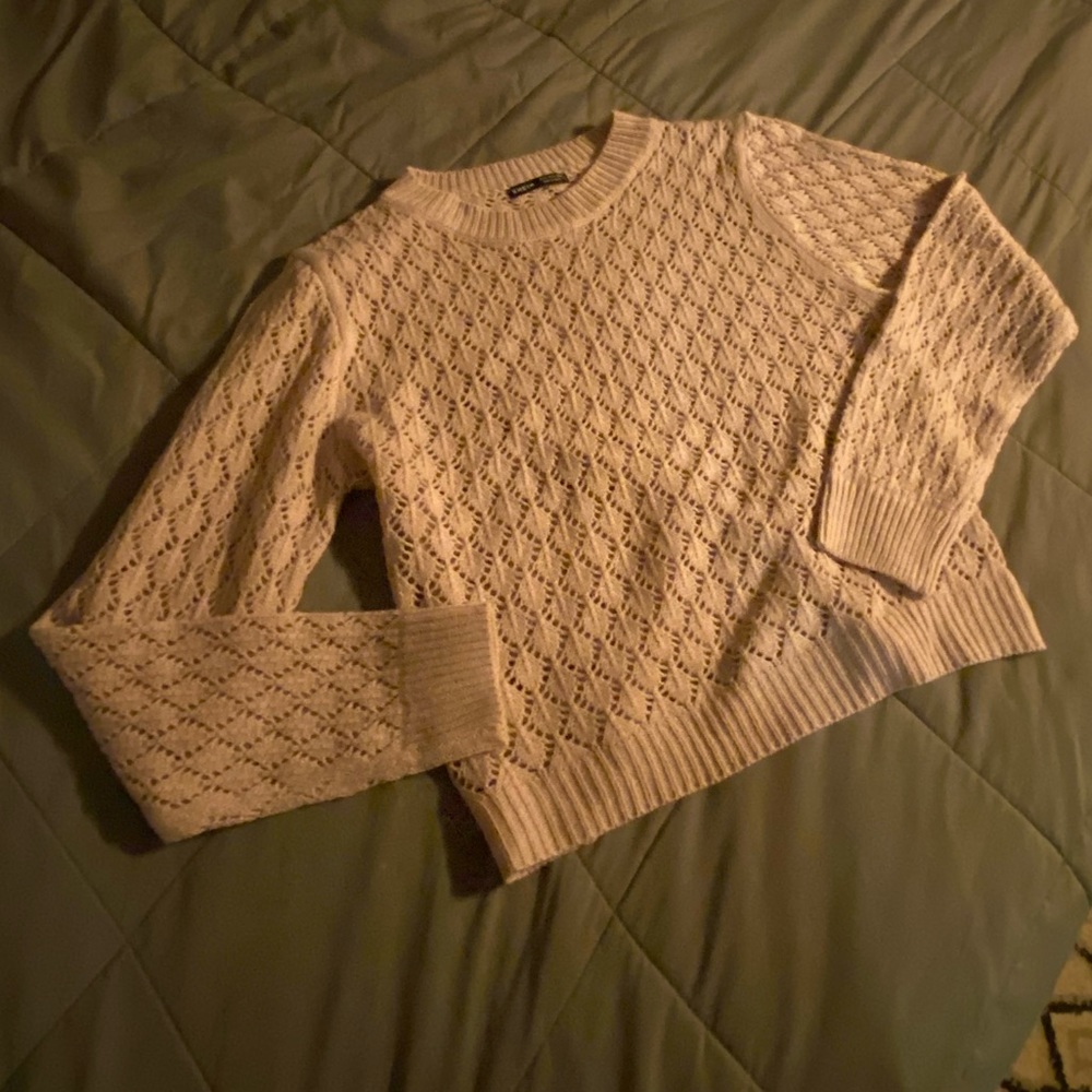 Rose pink sheer sweater